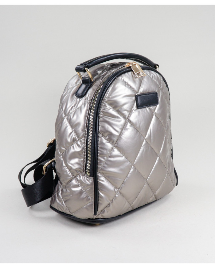 Mochila Prata de Senhora Acolchoada