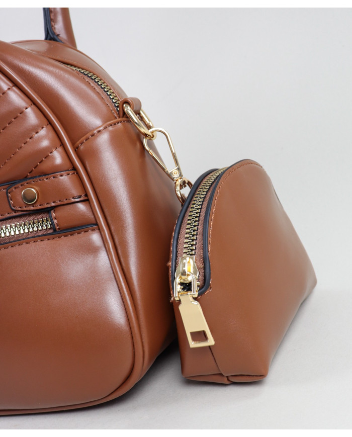 Señoras Camel Bag con Mini Wallet