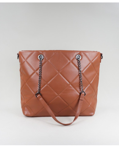 Lady Camel Bag with Handles in Chains
