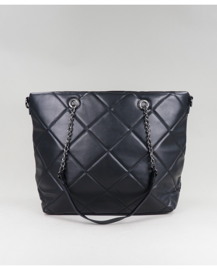 Ladies' Black Suitcase with Handles in Chains