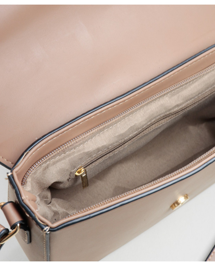 Ma'am Taupe Bag con Imman Button