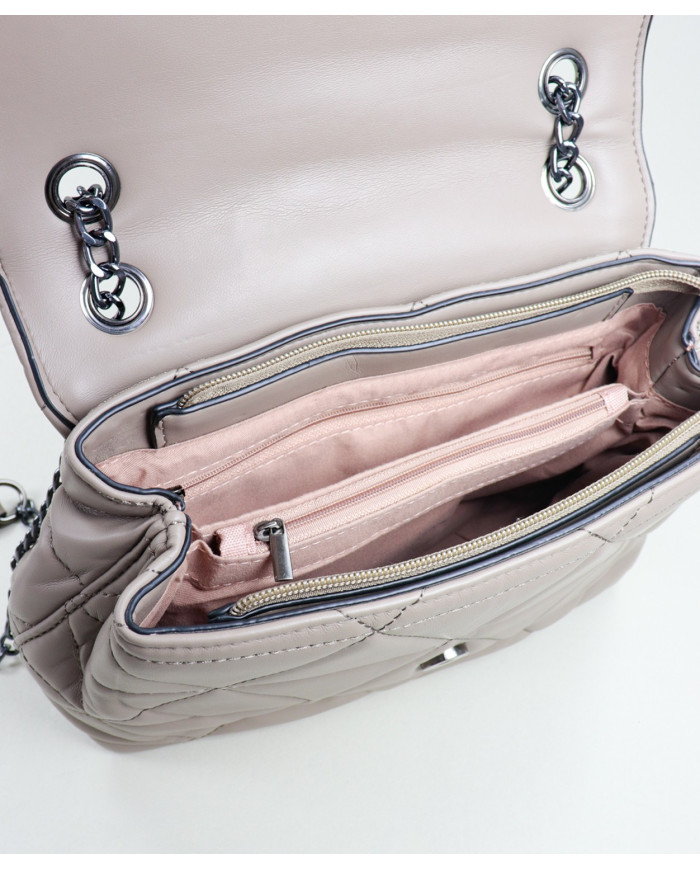 Ladies Taupe Bag with Seams