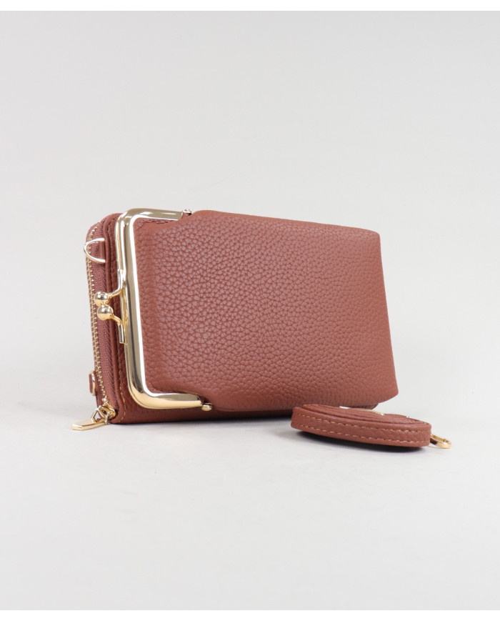 Women's Camel Wallet with Mobile Split