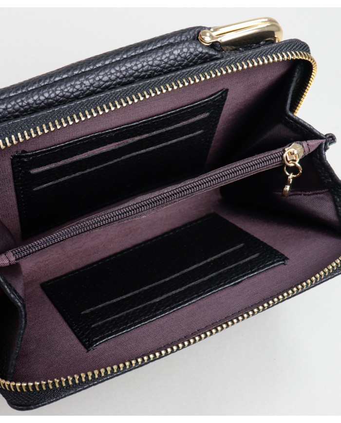 Women's Black Wallet with Mobile Split