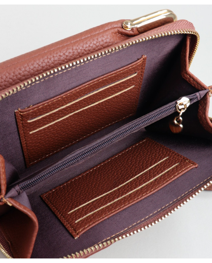 Women's Camel Wallet with Mobile Split