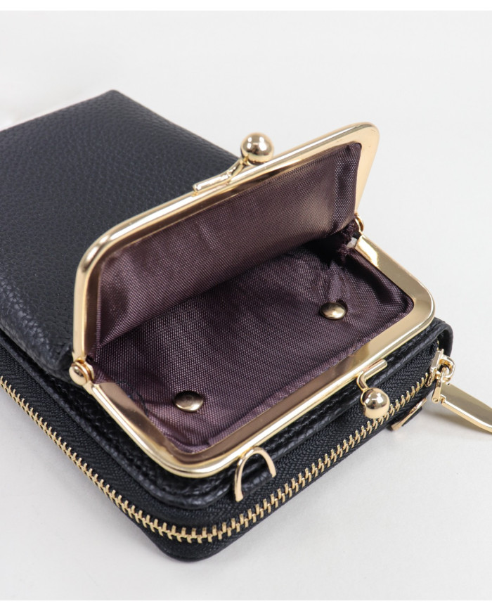 Cartera negra de mujeres con división móvil