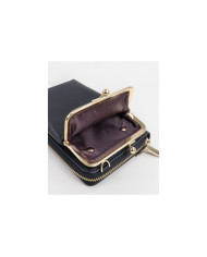 Carteira Preta Feminina com Divisória para Telemóvel