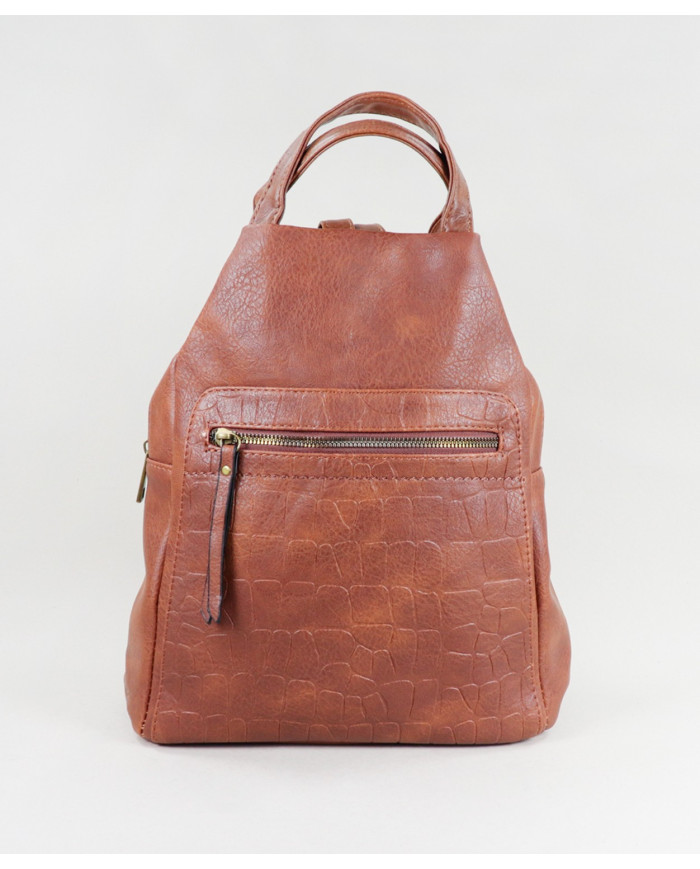 Mochila Camel de Senhora com Fecho Frontal