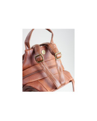 Damas Camel Mochila con cierre frontal