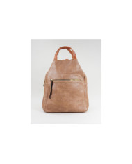 Women's Taupe Backpack with Front Clasp