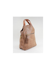 Women's Taupe Backpack with Front Clasp