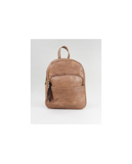 Damas Taupe Mochila con bolsa frontal
