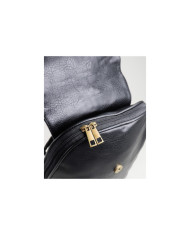Women's Black Backpack with Embroidery Detail