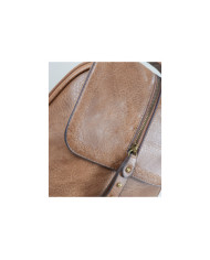Women's Taupe Backpack with Embroidery Detail