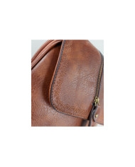 Mochila Camel Feminina com Detalhe em Bordado