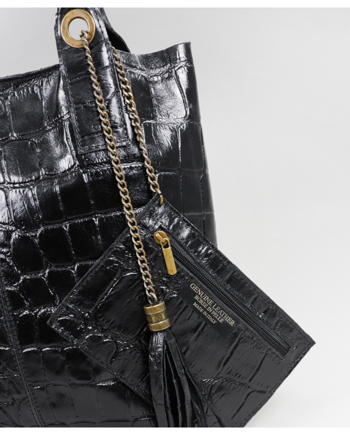 Bolsa de la señora negra con bolsa