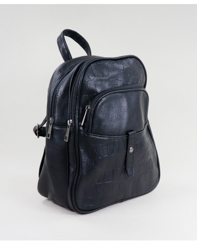 Mochila Preta de Senhora com Bolso Frontal