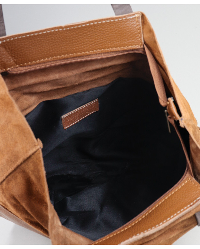 Lady Camel bolsa de dos texturas