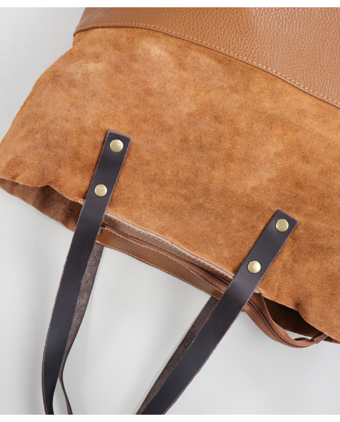 Lady Camel Bag of Two Textures