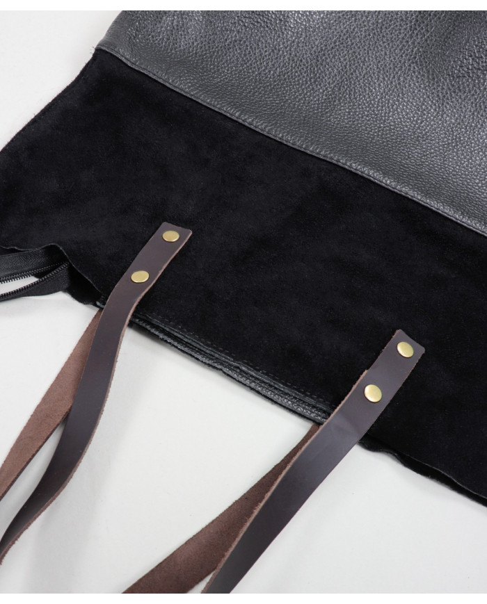 Lady's Black Case of Two Textures