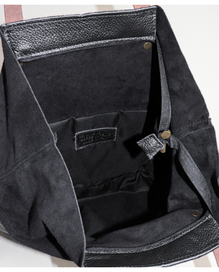 Lady's Black Case of Two Textures