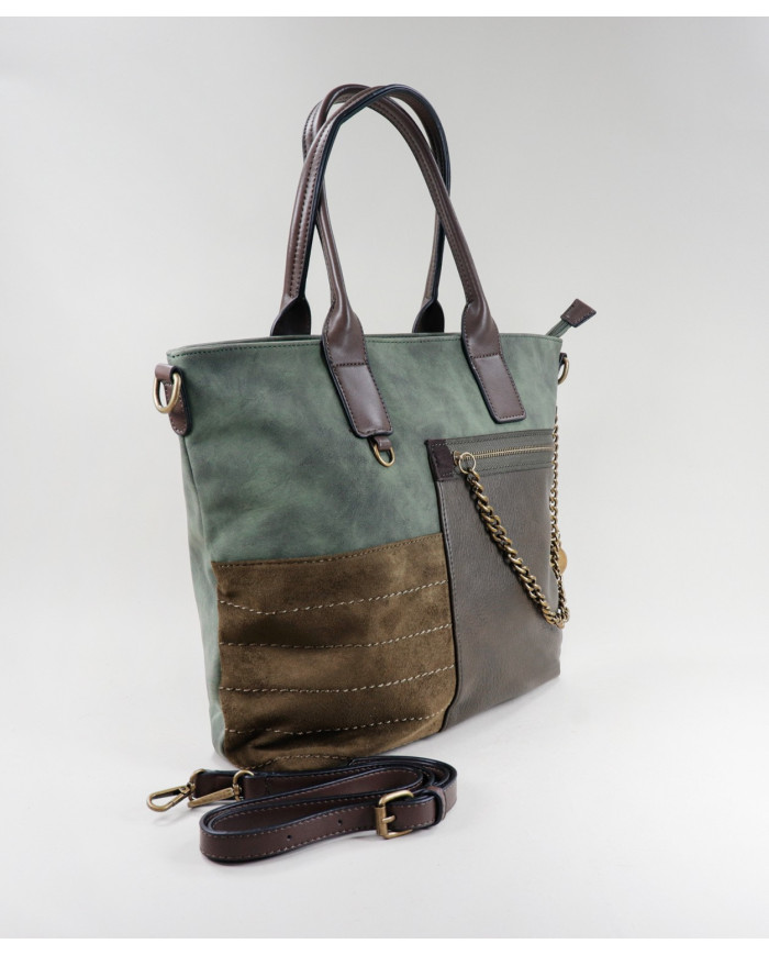 Green Lady Shopper Bag with Chain
