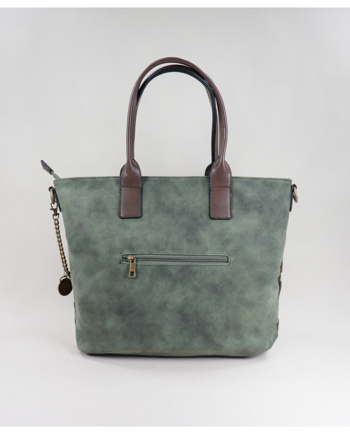 Mala Verde de Senhora Shopper com Corrente
