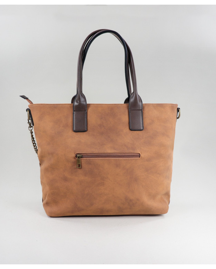 Camel Lady Shopper Bag with Chain