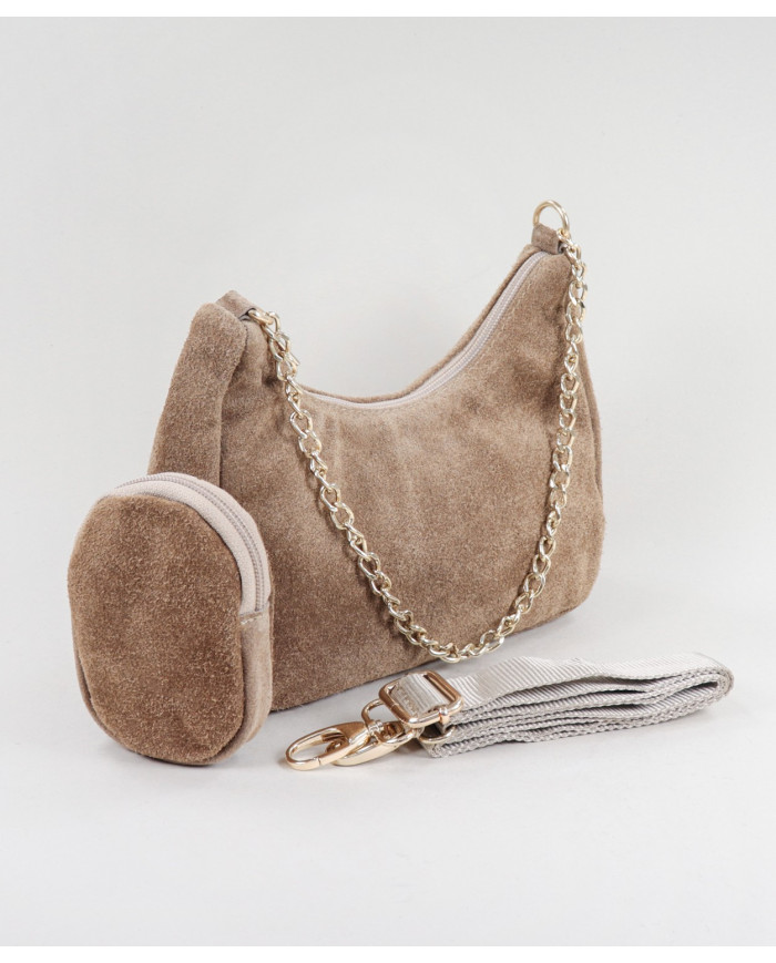 Mala Taupe de Senhora com Bolsinha