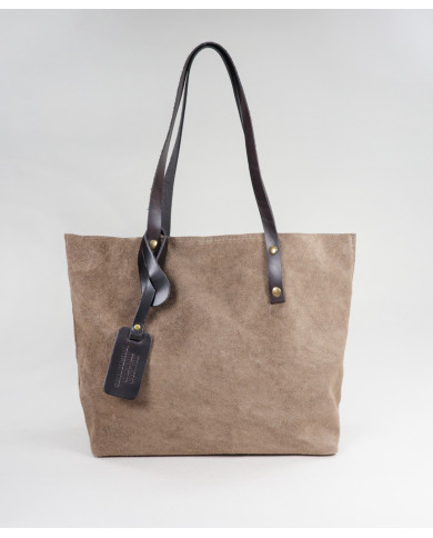 Mala Bege de Senhora Shopper em Pele