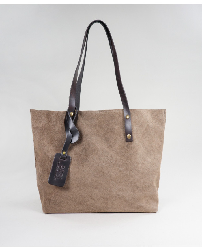 Mala Bege de Senhora Shopper em Pele