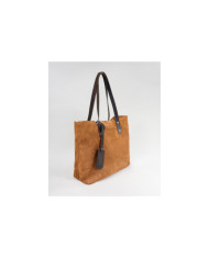 Mala Camel de Senhora Shopper em Pele