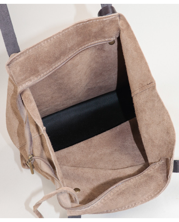 Beige Bolsa de Lady Shopper en la piel