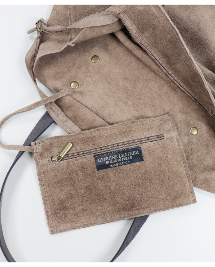 Beige Bolsa de Lady Shopper en la piel