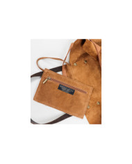 Mala Camel de Senhora Shopper em Pele