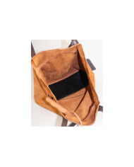 Mala Camel de Senhora Shopper em Pele