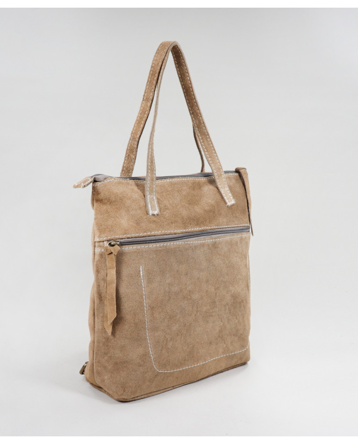 Ladies Taupe backpack in Skin
