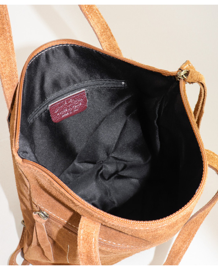 Mochila Camel de Senhora em Pele