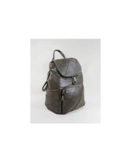 Damas verde mochila con bolsillo en frente