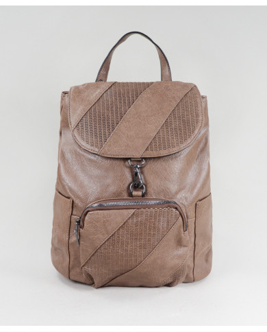 Mochila Taupe de Senhora com Bolso na Frente