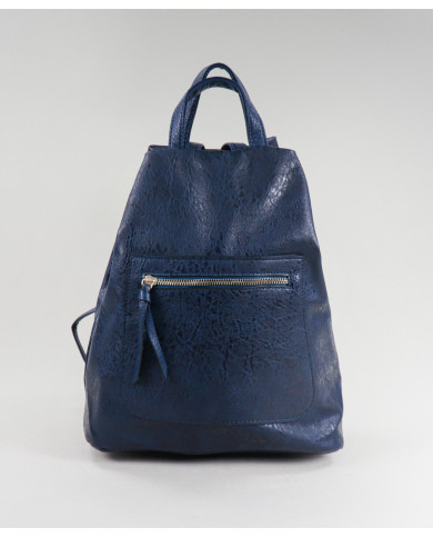Mochila Azul Feminina com Fecho Frontal