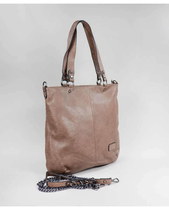 Lady Taupe Suitcase with Interior Partitions