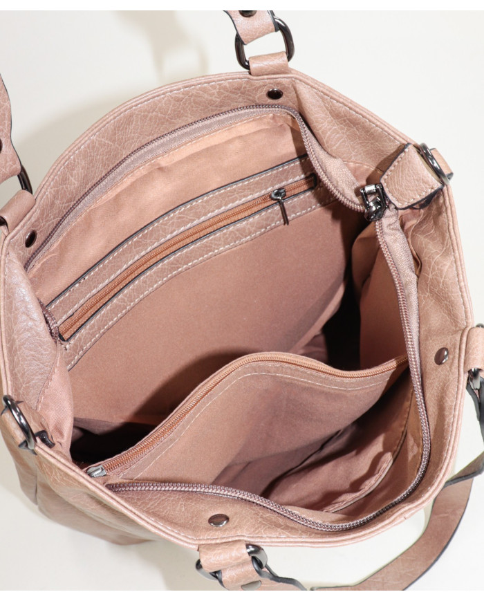 Lady Taupe Suitcase with Interior Partitions