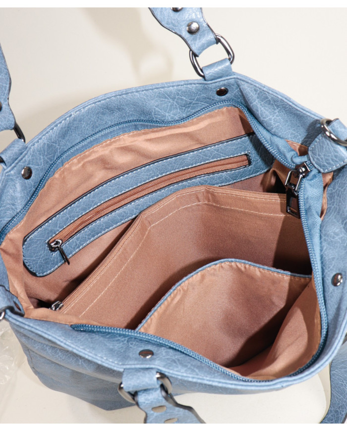 Blue Lady Suitcase with Interior Partitions