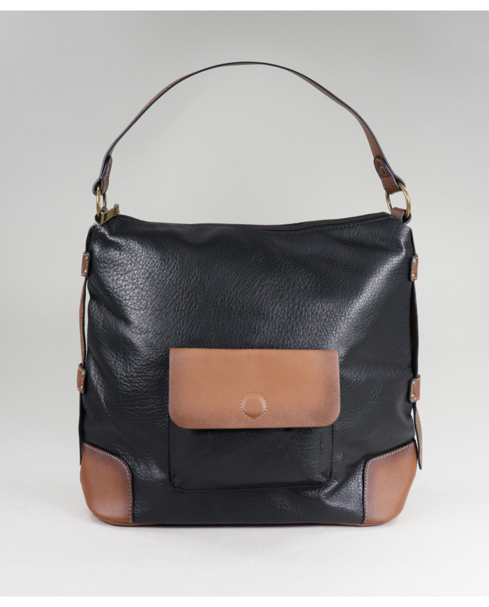 Mala negra de Lady con bolsillo en el frente