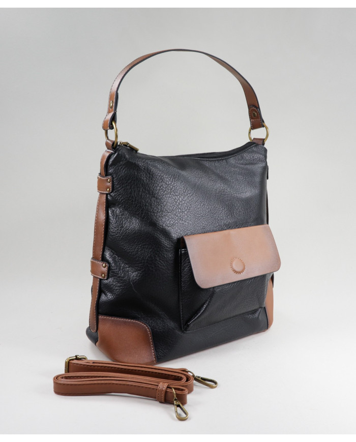 Mala negra de Lady con bolsillo en el frente