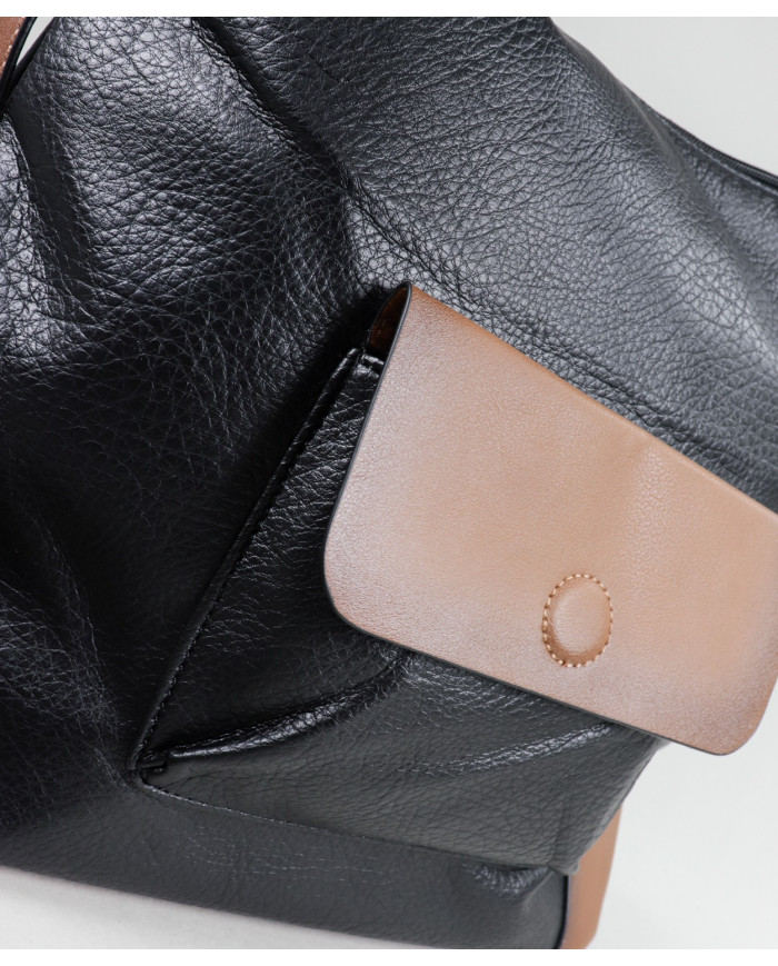 Mala negra de Lady con bolsillo en el frente