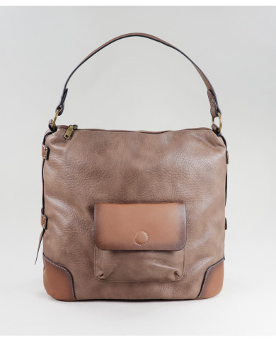 Mala Taupe de Senhora com Bolso na Frente