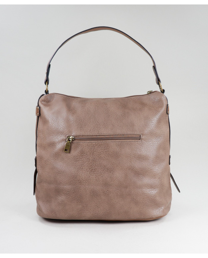 Lady Taupe Mala with Pocket on Front