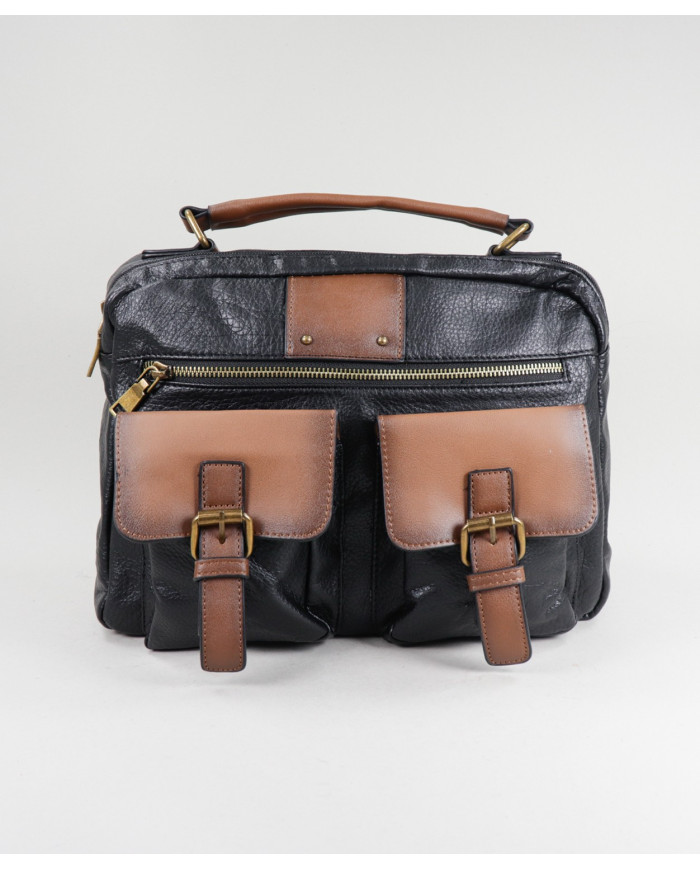 Mala Preta de Senhora com Várias Divisórias